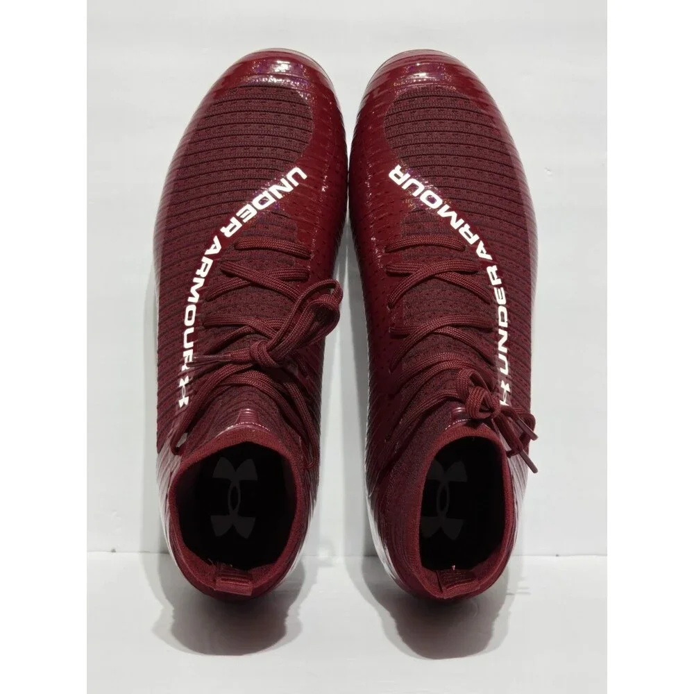 Under Armour Men's 12 UA Highlight MC Knit Football Cleats Burgundy Brand New